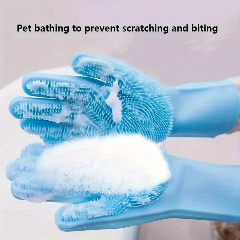 Pet Grooming Cleaning Gloves.