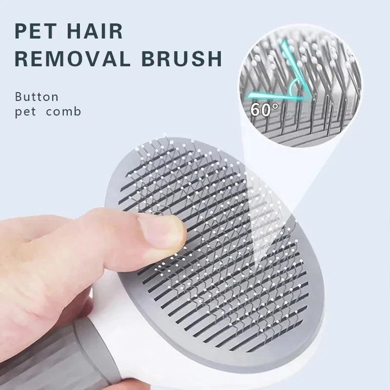 Dog Grooming Brush with Easy Clean Button.