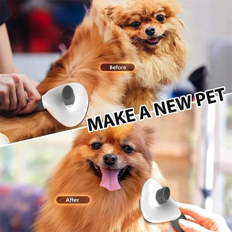 Dog Grooming Brush with Easy Clean Button.