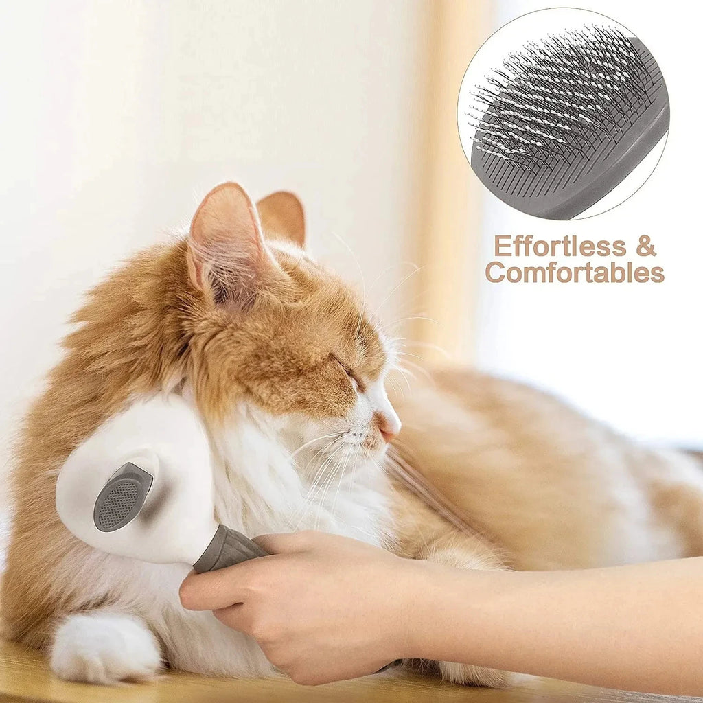 Dog Grooming Brush with Easy Clean Button.
