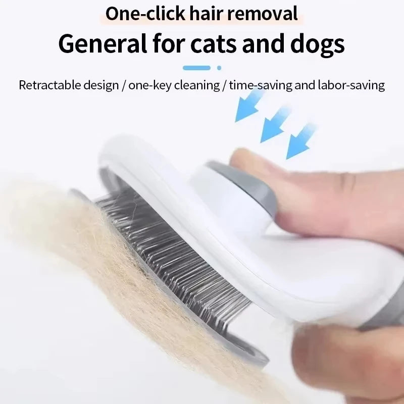 Dog Grooming Brush with Easy Clean Button.