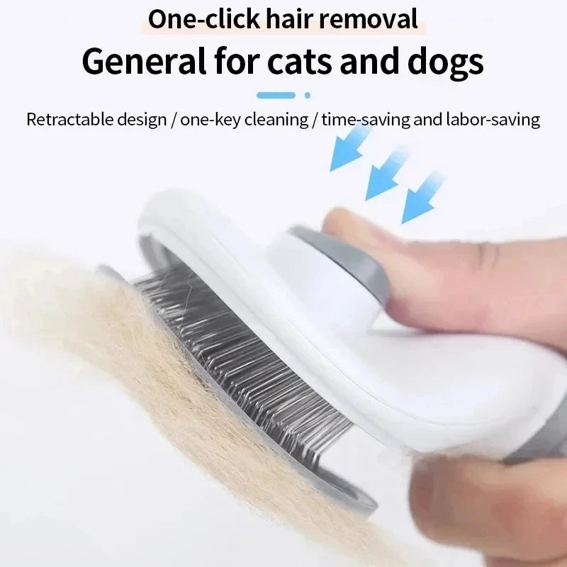 Dog Grooming Brush with Easy Clean Button.