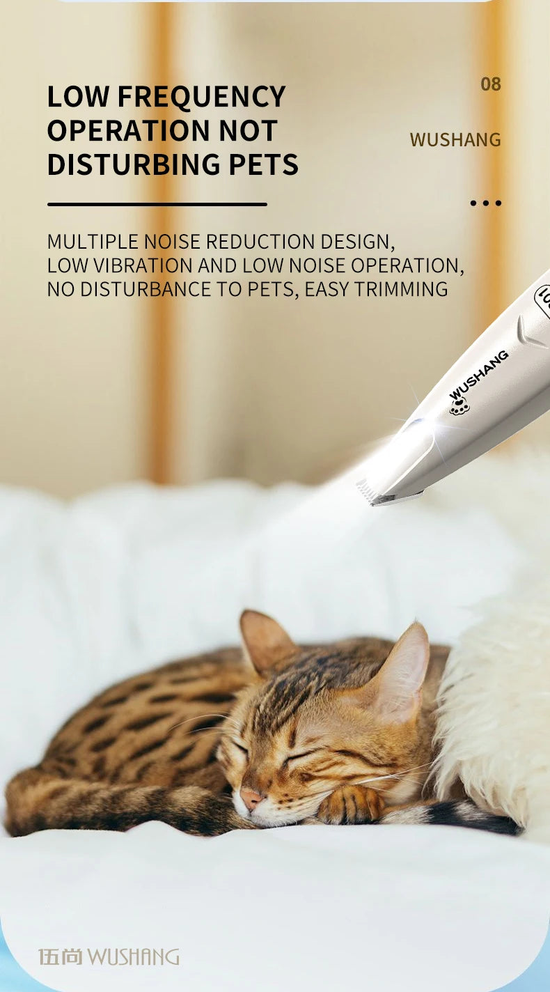 White electric pet grooming trimmer for low vibration trimming