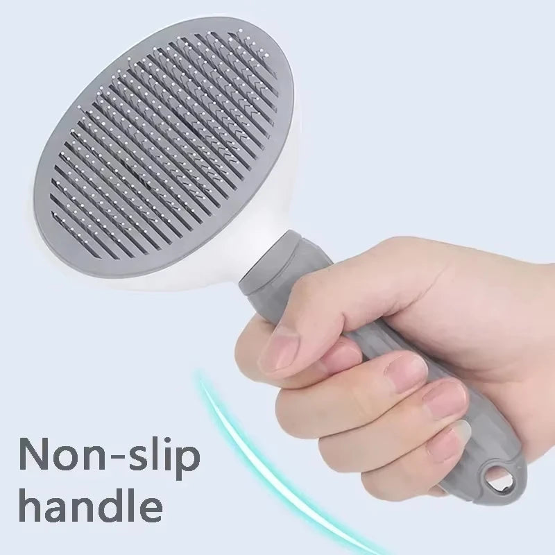 Dog Grooming Brush with Easy Clean Button.
